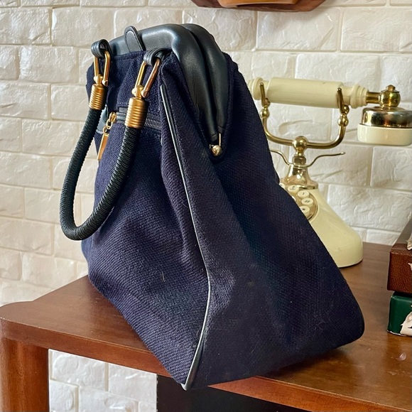 Vintage Lilac Floral Tapestry Needlepoint Bag Purse - Picture 8 of 14